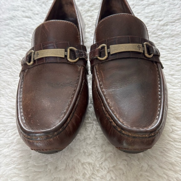 Cole Haan Dark Brown Leather Driving/Loafers with Metal Detail size 11 M